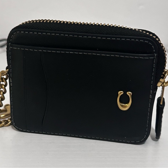 Coach Black Wallet with Gold Zipper - Picture 5 of 6